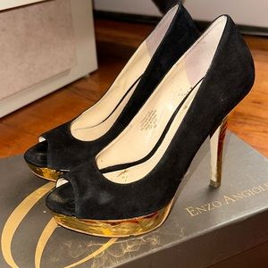 Enzo Angiolini, size 6, black suede stilettos. Used!